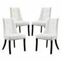 Primewir Noblesse White Quilted Leatherette Dining Chair, 4PK EEI-1678-WHI